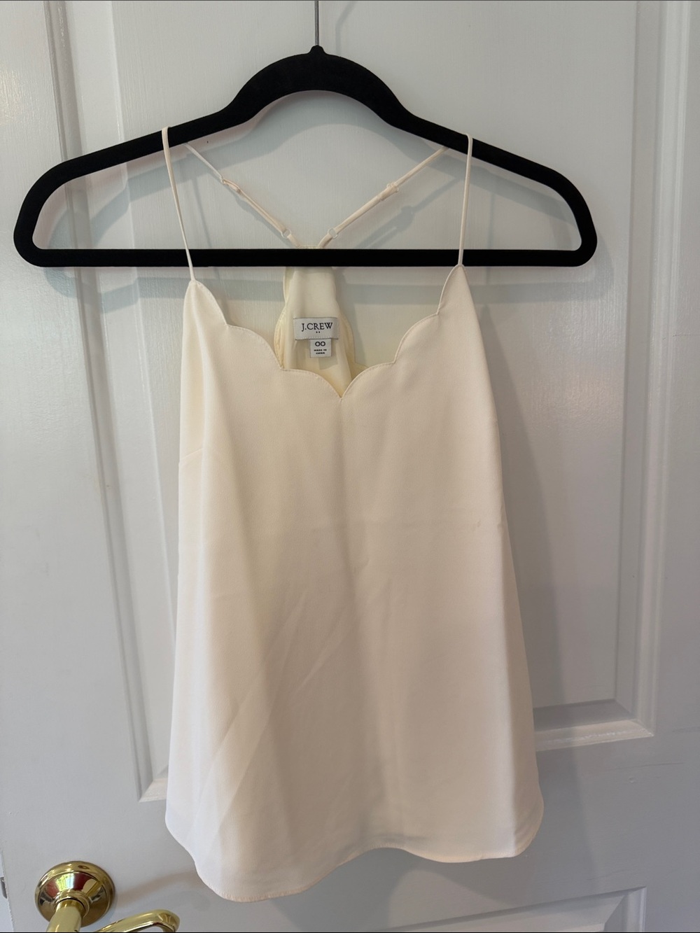 J. Crew Cream Scallop-Edge Silk Cami